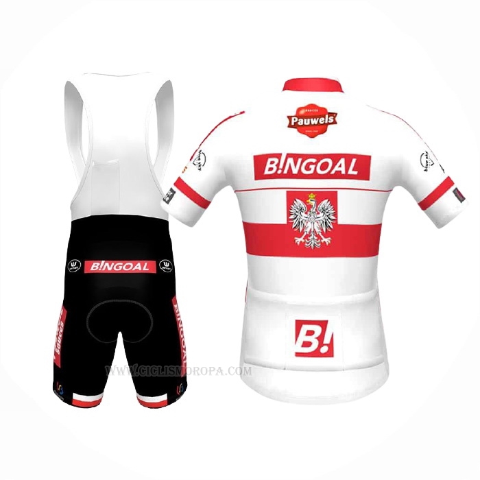 2021 Ropa Ciclismo Wallonie Bruxelles Blanco Mangas Corta y Culotte Corto
